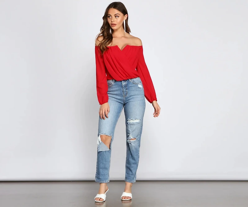 Sophisticated Chiffon Strapless Top