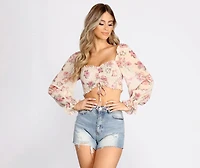 Drawn to Florals Crop Top