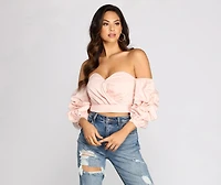 Sweet Like Me Puff Sleeve Crop Top
