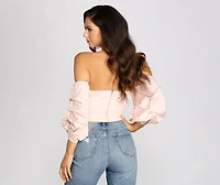 Sweet Like Me Puff Sleeve Crop Top