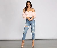 Sweet Like Me Puff Sleeve Crop Top