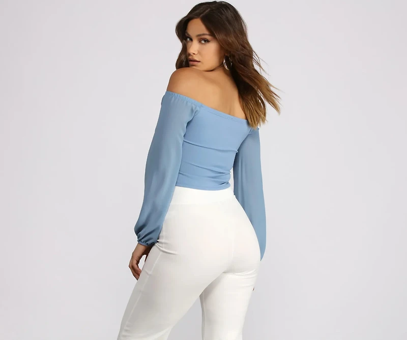 Sophisticated Chiffon Strapless Top
