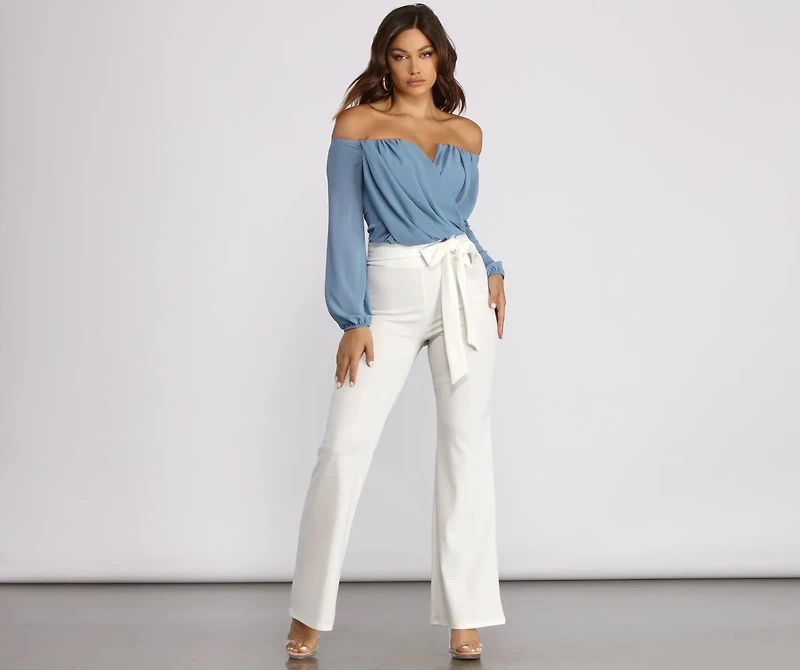 Sophisticated Chiffon Strapless Top