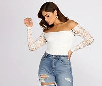 Lover Of Lace Off The Shoulder Bodysuit