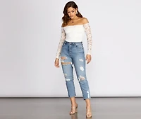 Lover Of Lace Off The Shoulder Bodysuit