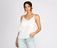 Basic V Neck Chiffon Tank