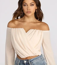 Sophisticated Chiffon Strapless Top