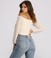Sophisticated Chiffon Strapless Top
