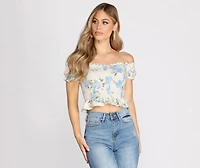 Feelin' The Floral Off Shoulder Top