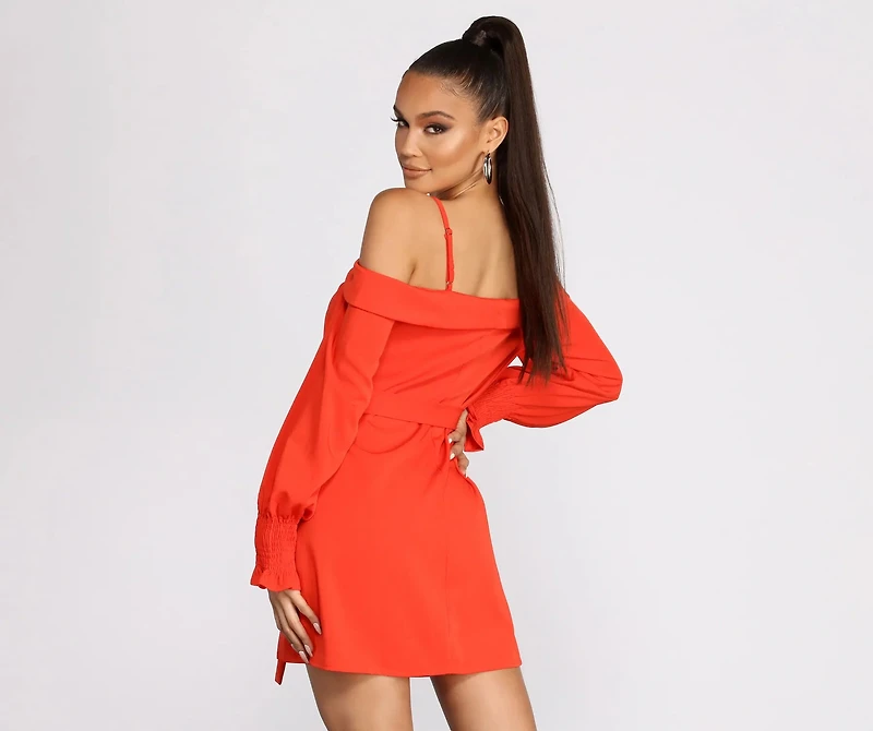 Light And Fresh Cold Shoulder Button Up Tunic