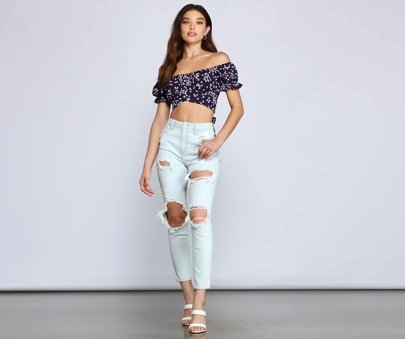 So Fab Ditsy Floral Crop Top