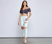 So Fab Ditsy Floral Crop Top