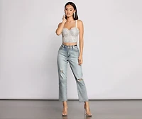 Daring Rhinestone Diva Cropped Bustier