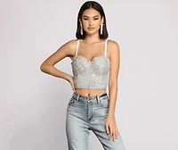 Daring Rhinestone Diva Cropped Bustier