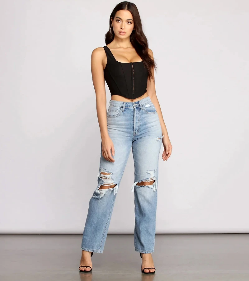 Hook and Eye Corset Crop Top