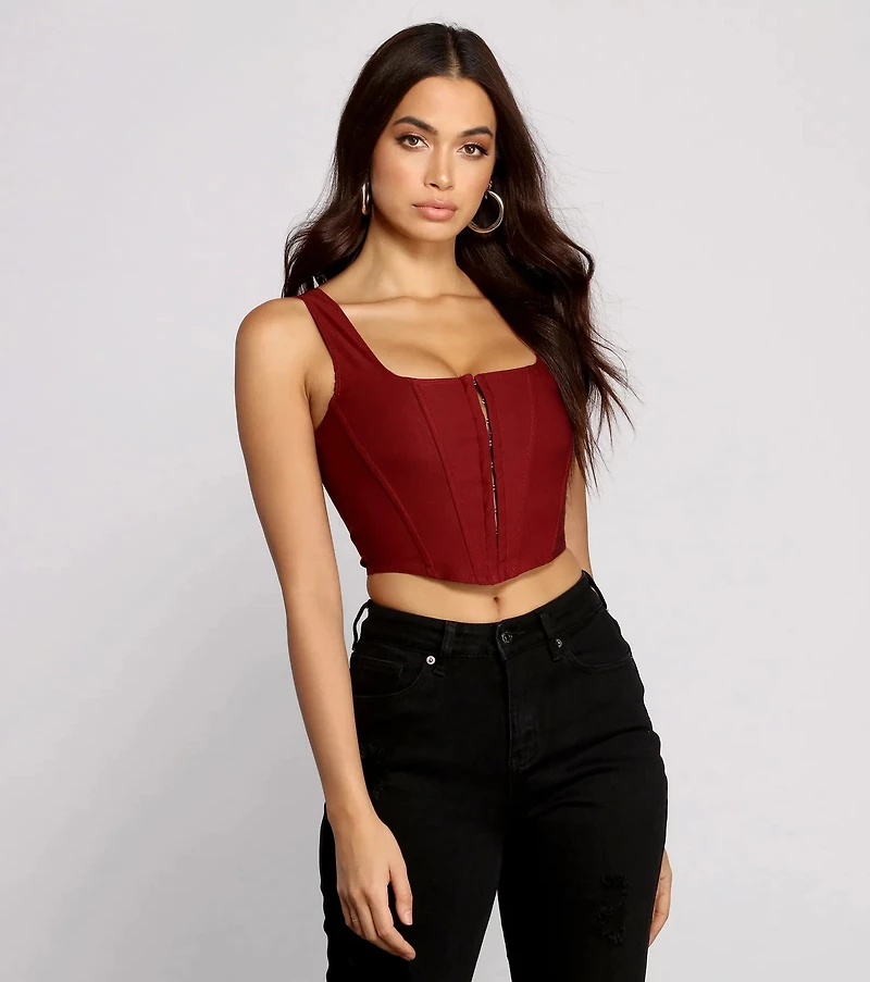 Hook and Eye Corset Crop Top