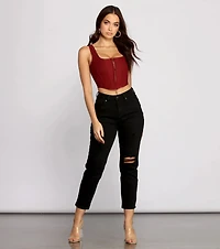 Hook and Eye Corset Crop Top