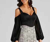 Feelin' Luxe Satin Corset Crop Top