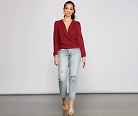 Moment of Luxe Chiffon Surplice Top
