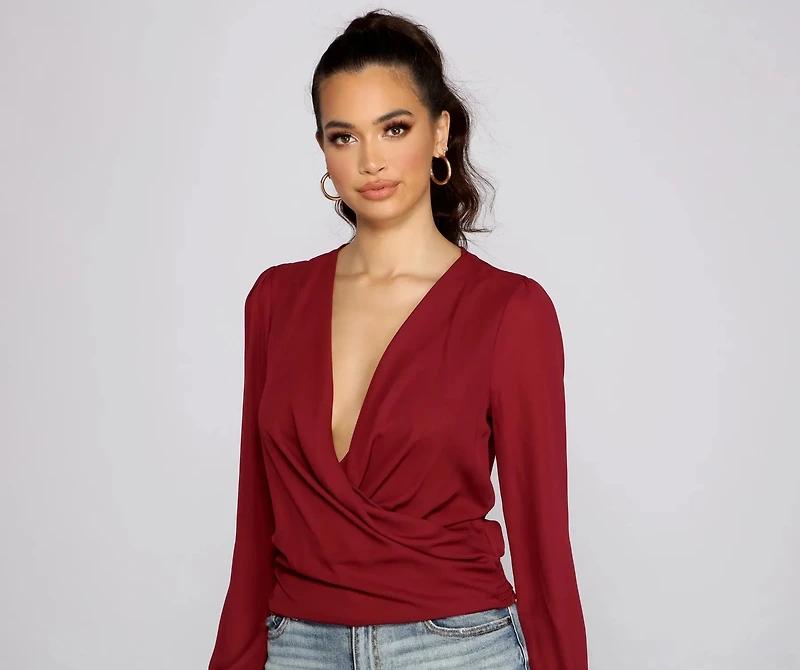 Moment of Luxe Chiffon Surplice Top
