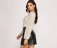 All that Glow Puff Sleeve Sequin Bodysuit