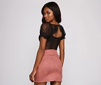 So Chic Puff Sleeve Lace Bodysuit