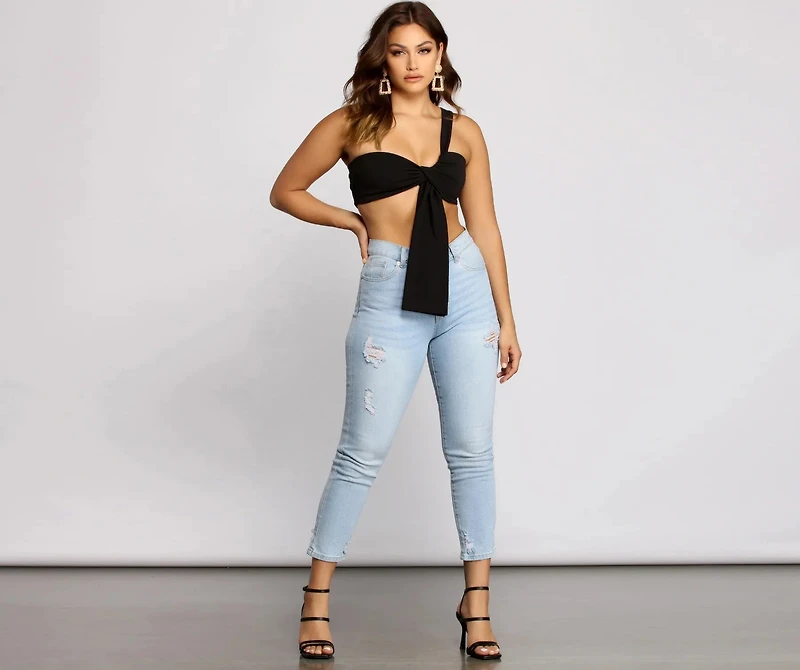 Major Babe One Shoulder Crop Top