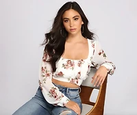 A Spring Mood Floral Crop Top