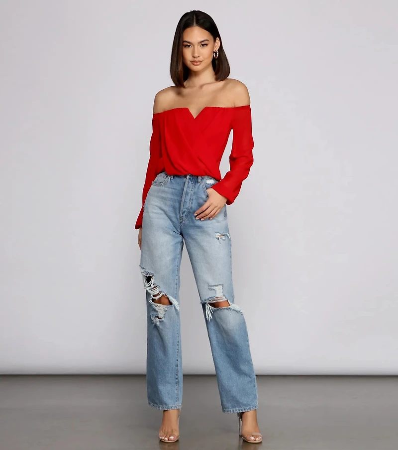 Sophisticated Chiffon Strapless Top