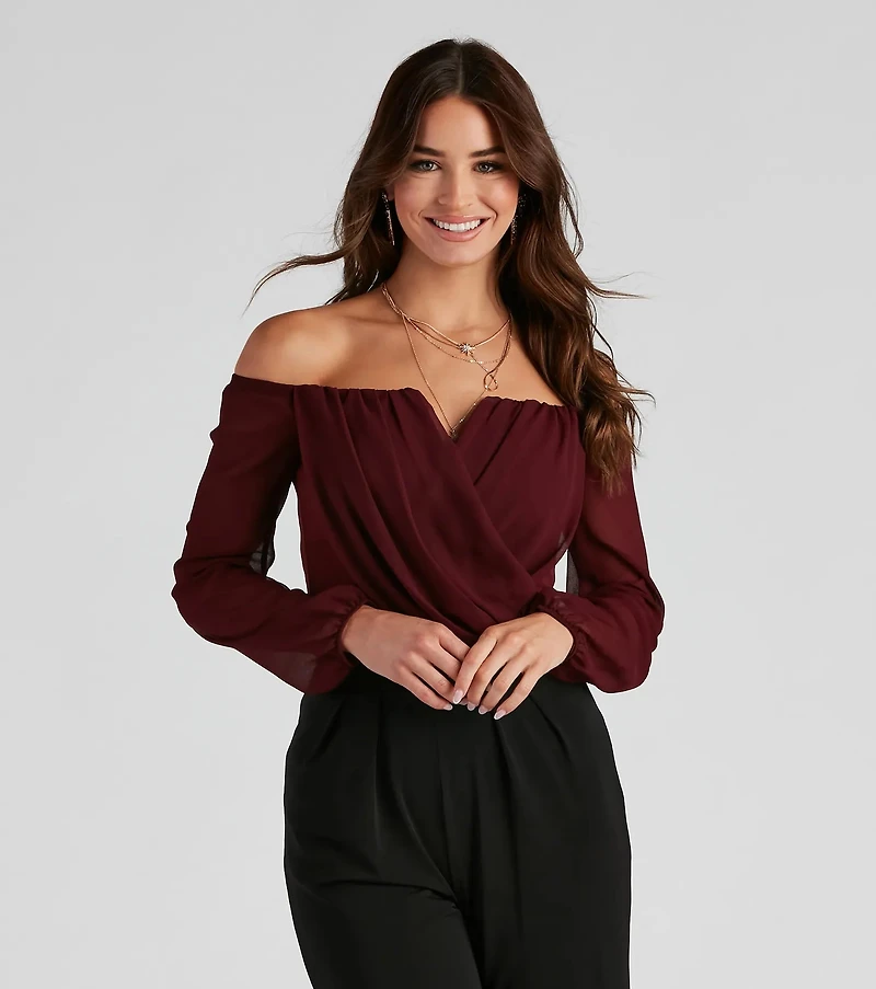 Sophisticated Chiffon Strapless Top