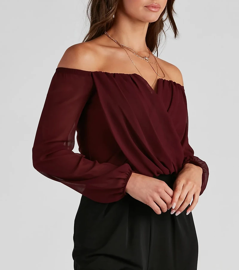 Sophisticated Chiffon Strapless Top