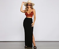 Candid Chic Faux Suede Crop Top