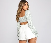 Dreamy Vacay Vibes Tie-Front Top