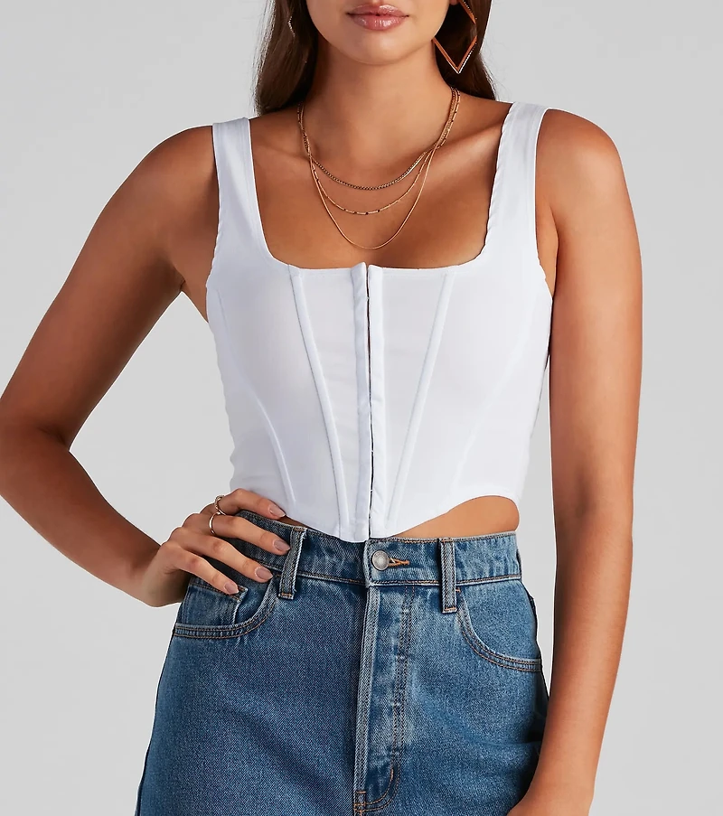 Hook and Eye Corset Crop Top