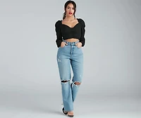 Chance For Romance Chiffon Puff Sleeve Top