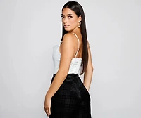 Love Note Satin Cowl Crop Top