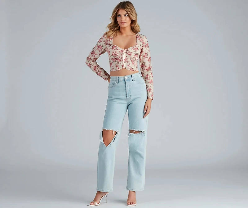 Boho Beauty Floral Corset Top