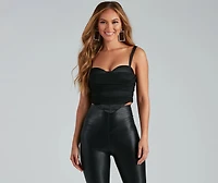 Fab And Flirty Mesh Corset Top