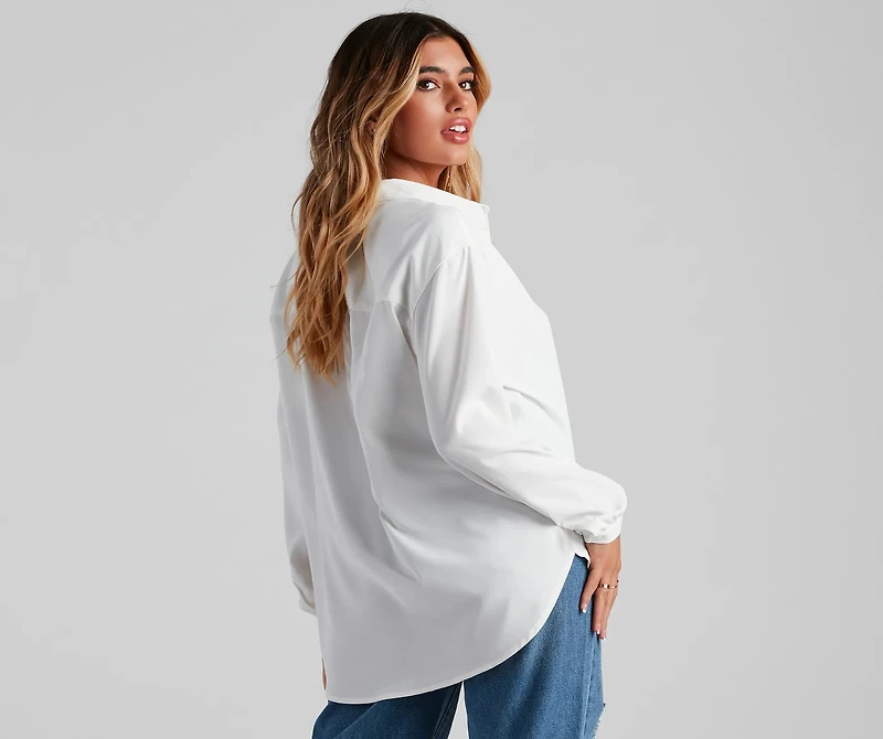 Office Chic Collared Button Up Blouse