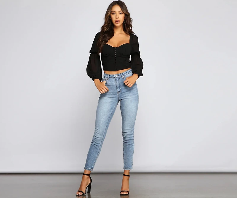 Trendy Moment Ruched Corset Top