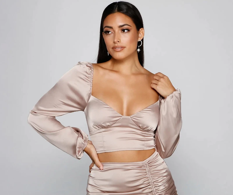 Dreamy And Chic Satin Crop Top