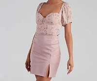 Dreamy Chic Floral Cropped Bustier