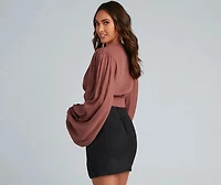 Chic Drama Chiffon Crop Top