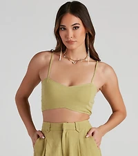 On The Move Linen Crop Top