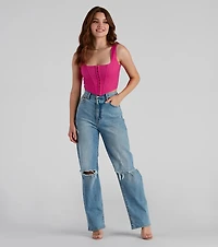 Hook and Eye Corset Crop Top