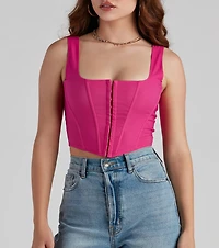 Hook and Eye Corset Crop Top