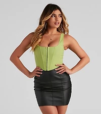 Hook and Eye Corset Crop Top