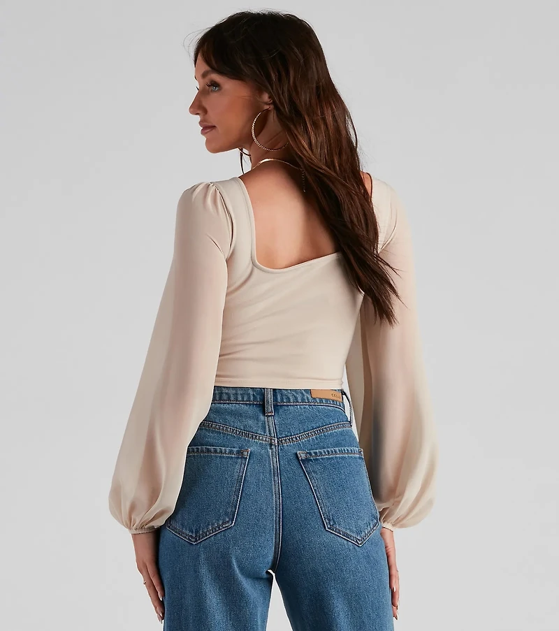 Classy Chic Chiffon Crop Top