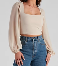 Classy Chic Chiffon Crop Top