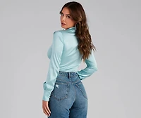 Satin Chic Tie-Front Bodysuit
